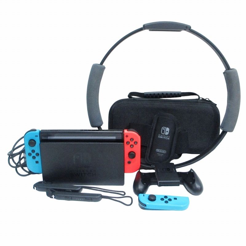 ニンテンドースイッチ Nintendo Switch HAC-0001 本体 リングコン レッグバンド付 動作確認済 旧型 ネオンブルー ネオンレッド 0607