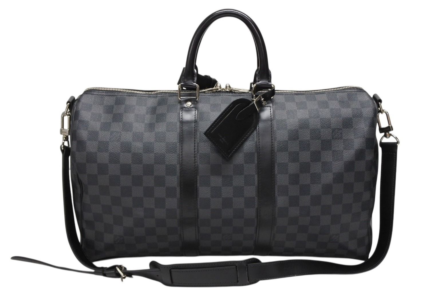 LOUIS VUITTON ルイヴィトン ボストン キーポルバンドリエール45 ダミエグラフィット N41418 ブラック シルバー金具 4b008380