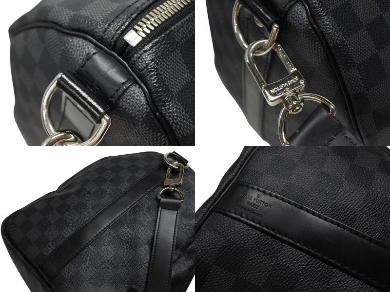 LOUIS VUITTON ルイヴィトン ボストン キーポルバンドリエール45 ダミエグラフィット N41418 ブラック シルバー金具 4b008380 DECORATOM_COM_BR
