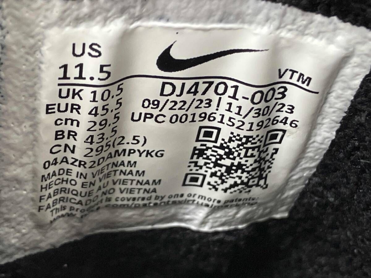 鑑定済み NIKE ナイキ DJ 4701-003 Air Max Scorpion Black エアマックス スコーピオン ブラック スニーカー 29.5 cm