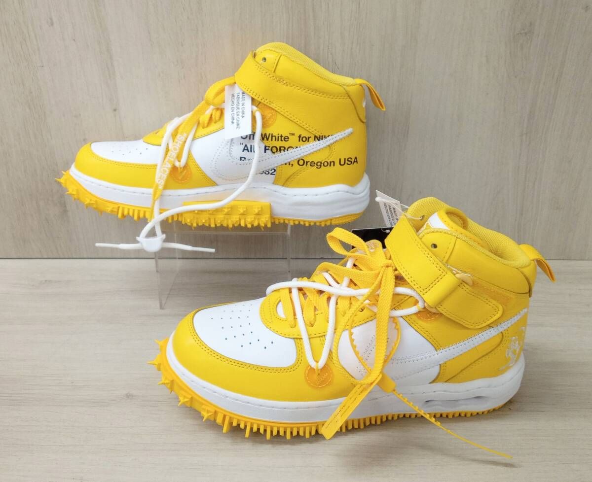 NIKE×OFF-WHITE ナイキ×オフホワイト スニーカー AIR FORCE 1 MID DR 0500-101 イエロー系 26 cm