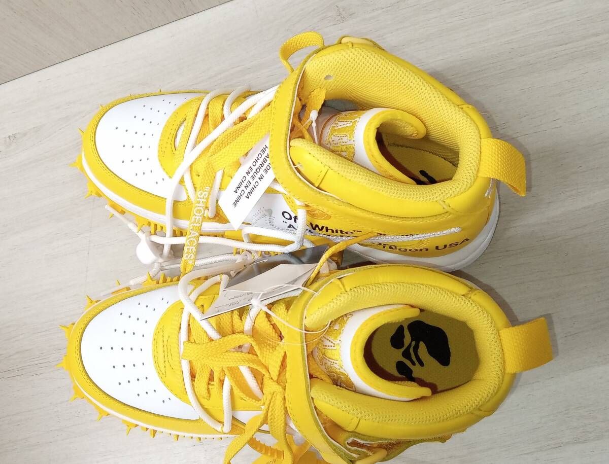  NIKE×OFF-WHITE ナイキ×オフホワイト スニーカー AIR FORCE 1 MID DR 0500-101 イエロー系 26 cm スニーカー 靴