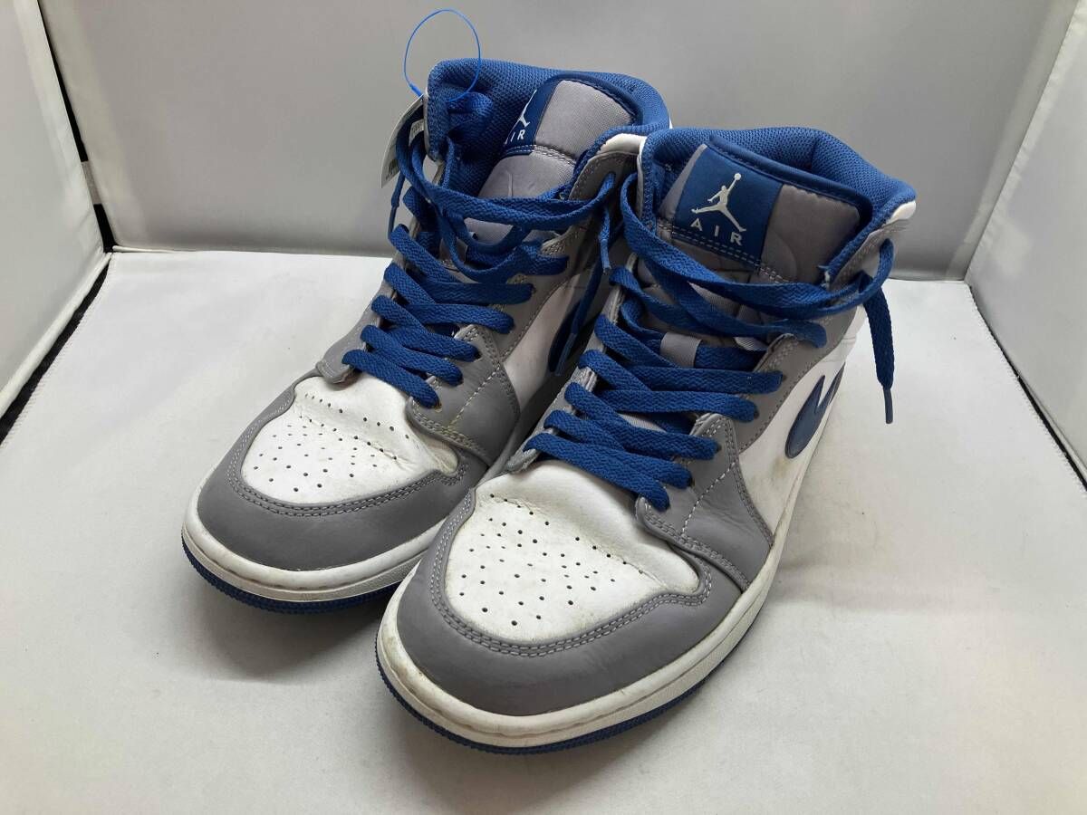 NIKE ナイキAir Jordan 1 Mid True Blue DQ 8426-014 スニーカー 27.5 cm ホワイト - グレー