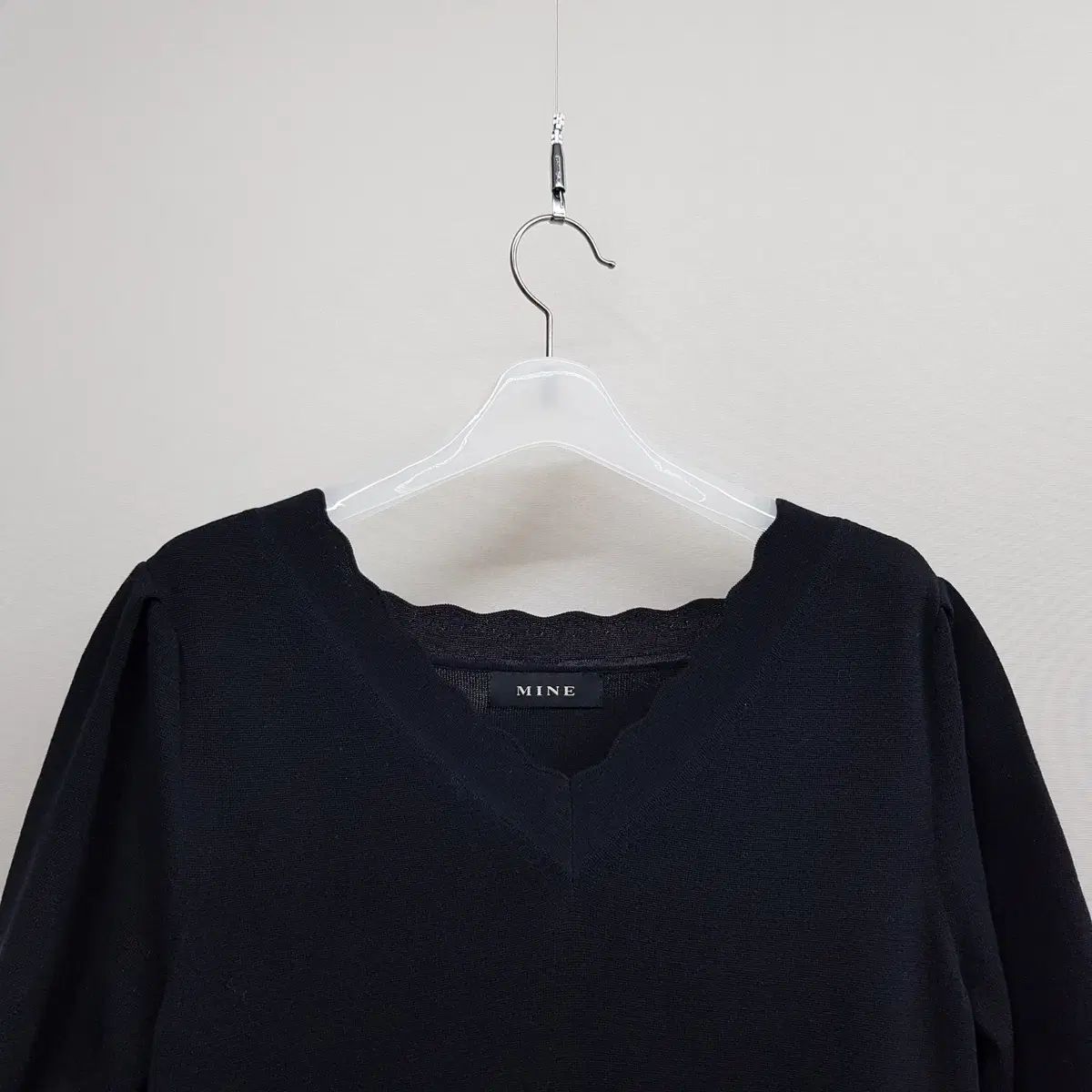 ハンサム マイン 2021 フリル 裾 デザインテープ ニット ONE PIECE F サイズ