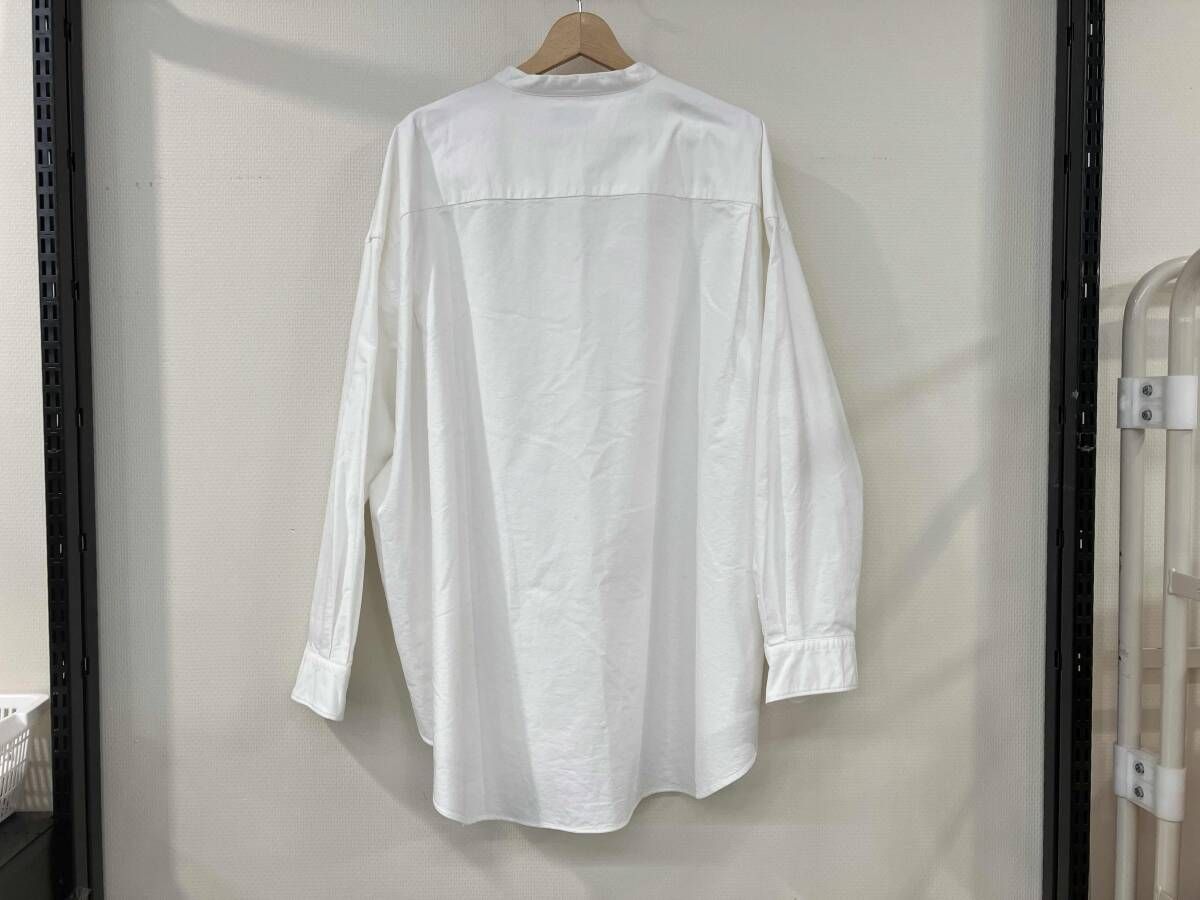 Graphpaper グラフペーパー Oxford Oversized Band Collar Shirt 長袖シャツ サイズF 白 ホワイト コットン メンズ