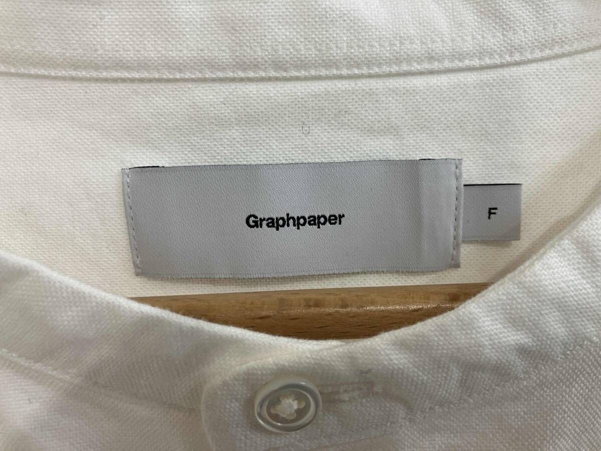 Graphpaper グラフペーパー Oxford Oversized Band Collar Shirt 長袖シャツ サイズF 白 ホワイト コットン メンズ