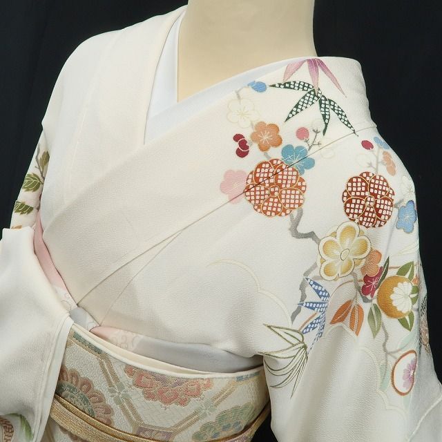 新品 吉澤友禅 金駒刺繍 お仕立て上がり品 着物 トールサイズ 訪問着 6907 ❁tomihisa❁新品 吉澤友禅 金駒刺繍 お仕立て上がり品 着物 仕付け糸