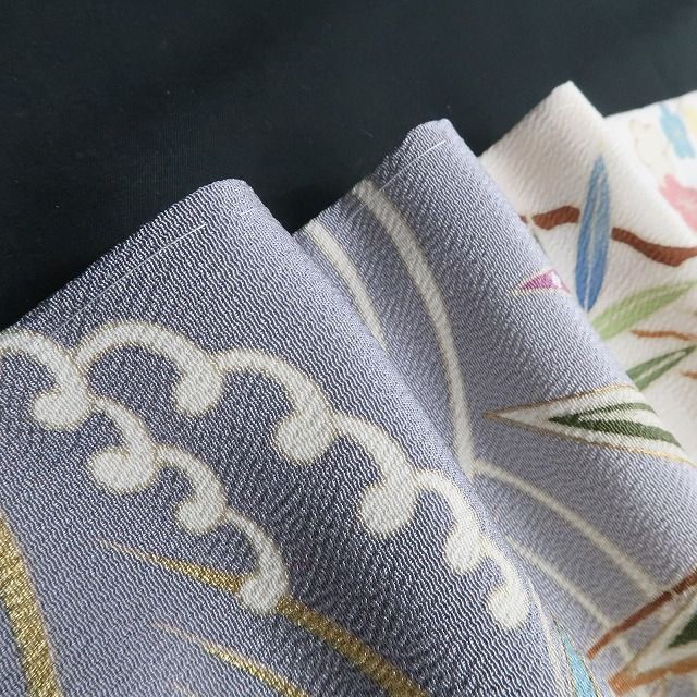 ❁tomihisa❁新品 吉澤友禅 金駒刺繍 お仕立て上がり品 着物 仕付け糸