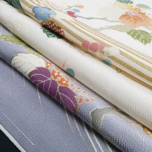 ❁tomihisa❁新品 吉澤友禅 金駒刺繍 お仕立て上がり品 着物 仕付け糸