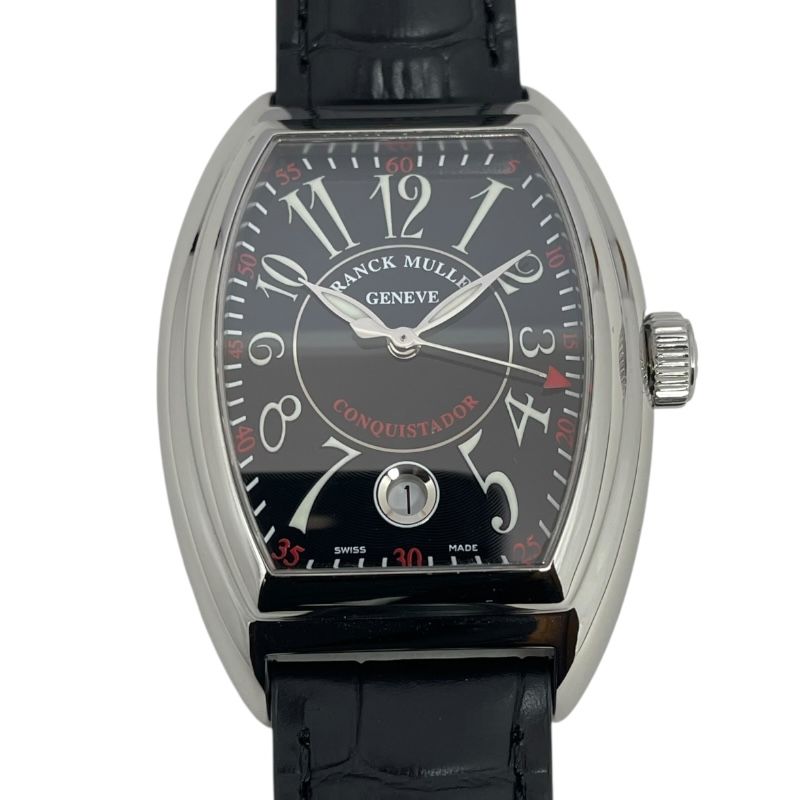 フランク ミュラー FRANCK MULLER コンキスタドール 8005HSC ブラック SS|革ベルト 社外品 自動巻き メンズ 腕時計