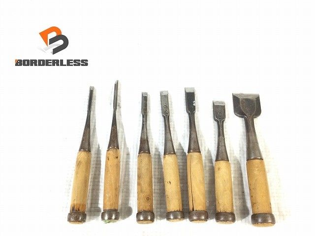 品7本セット 大内 追入れ鑿 3mm 1分～42mm1寸4分 追い入れ鑿 追入れのみ 追入れノミ 叩き鑿 大工道具117764