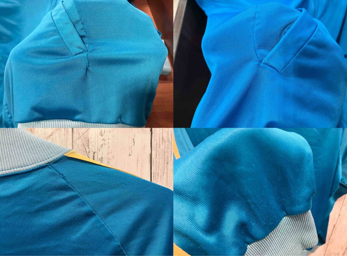 adidas アディダス ブルー イエロー 80s 90s ラグランスリーブ ダメージ シミ リペア 色褪せ トレフォイル トラックジャケット ATP LLC-HASEGAWATOSO_COM