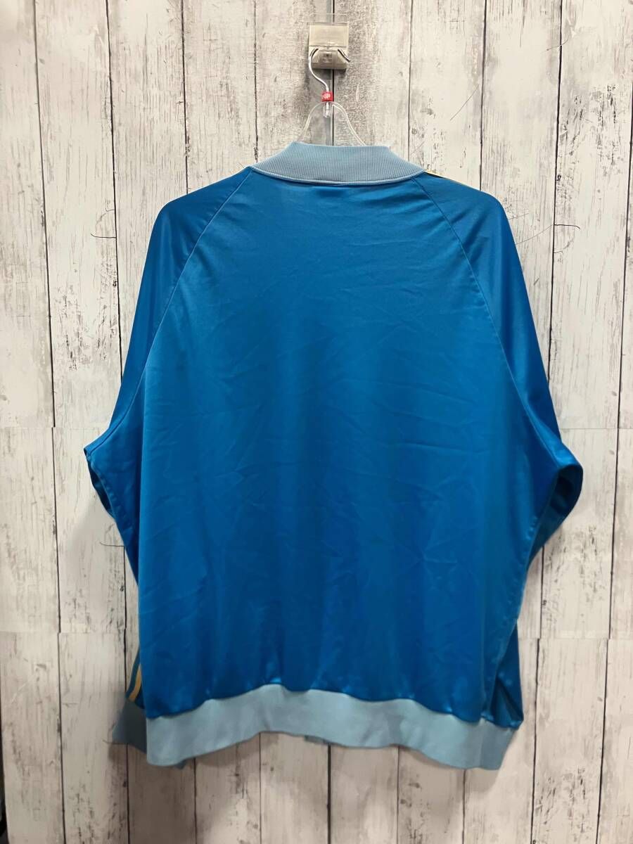 adidas アディダス ブルー イエロー 80s 90s ラグランスリーブ ダメージ シミ リペア 色褪せ トレフォイル トラックジャケット ATP