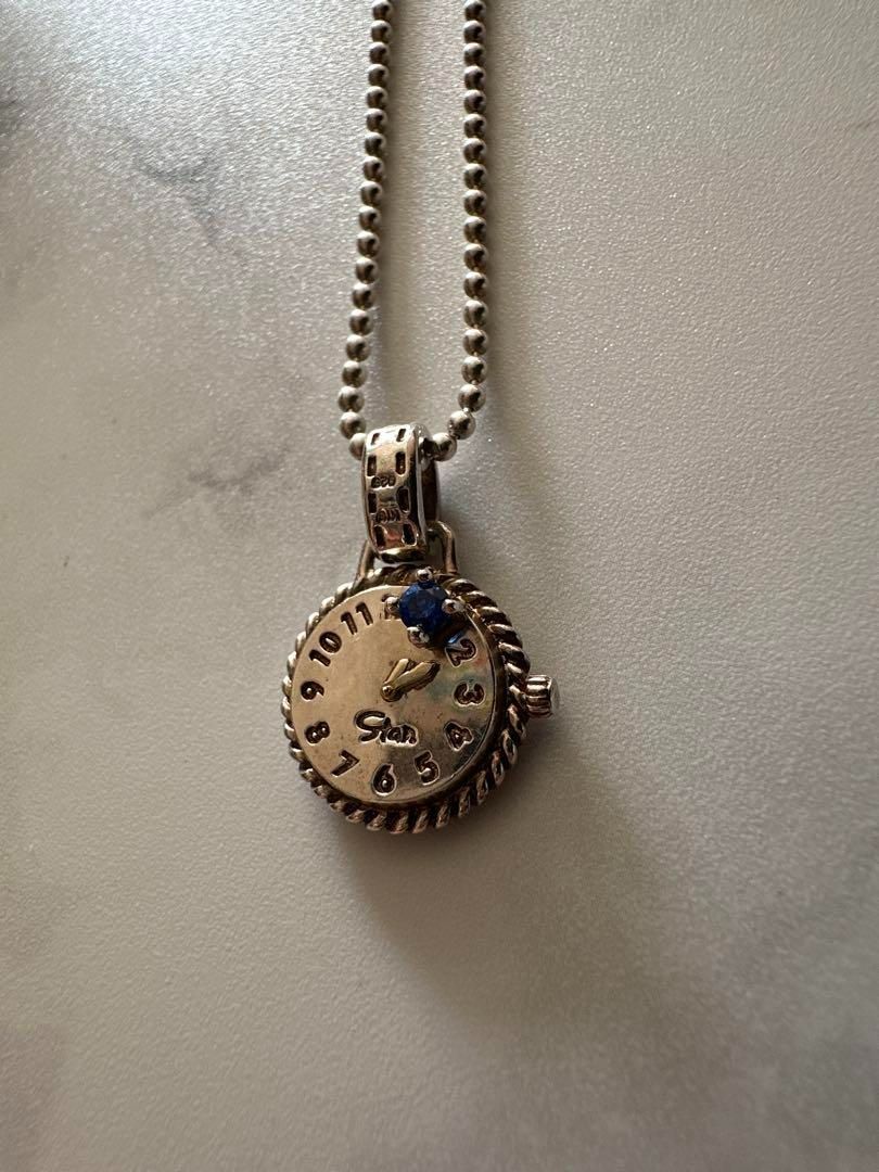 ヴィンテージSTAR JEWELRY シルバーネックレス K18 CLOCK