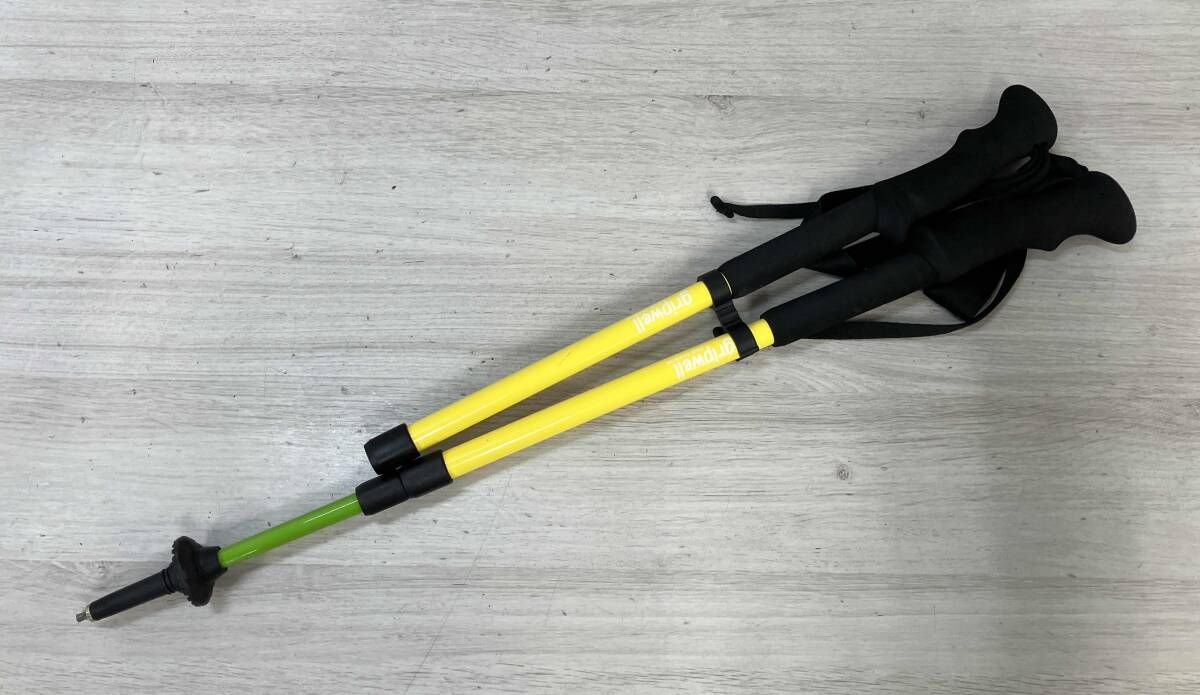 GRIPWELL ジェム カーボン トレッキングステッキ スクリューロック式 ライム