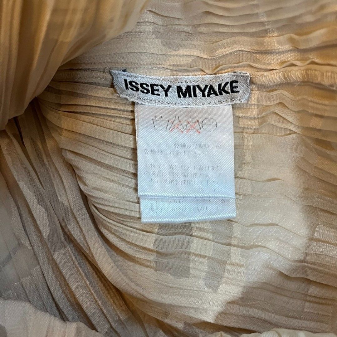 イッセイミヤケ ISSEY MIYAKE プリーツシャツジャケット 1 M 71-FJ 913 ベージュ Mサイズ