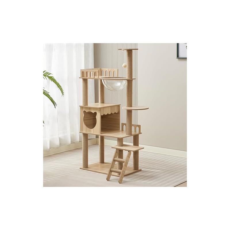 猫用品 Yinanroaキャットタワー - スリムデザイン 大型猫用 老猫