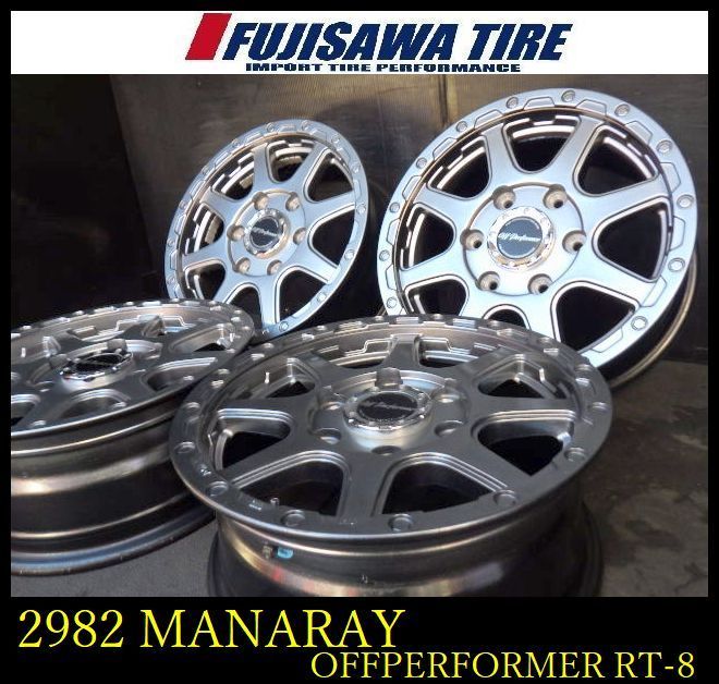 2982 B▲送料無料▲MANARAY OFF Performer RT-8 ホイール▲15x6.0J 6穴 PCD139.7 33▲4本