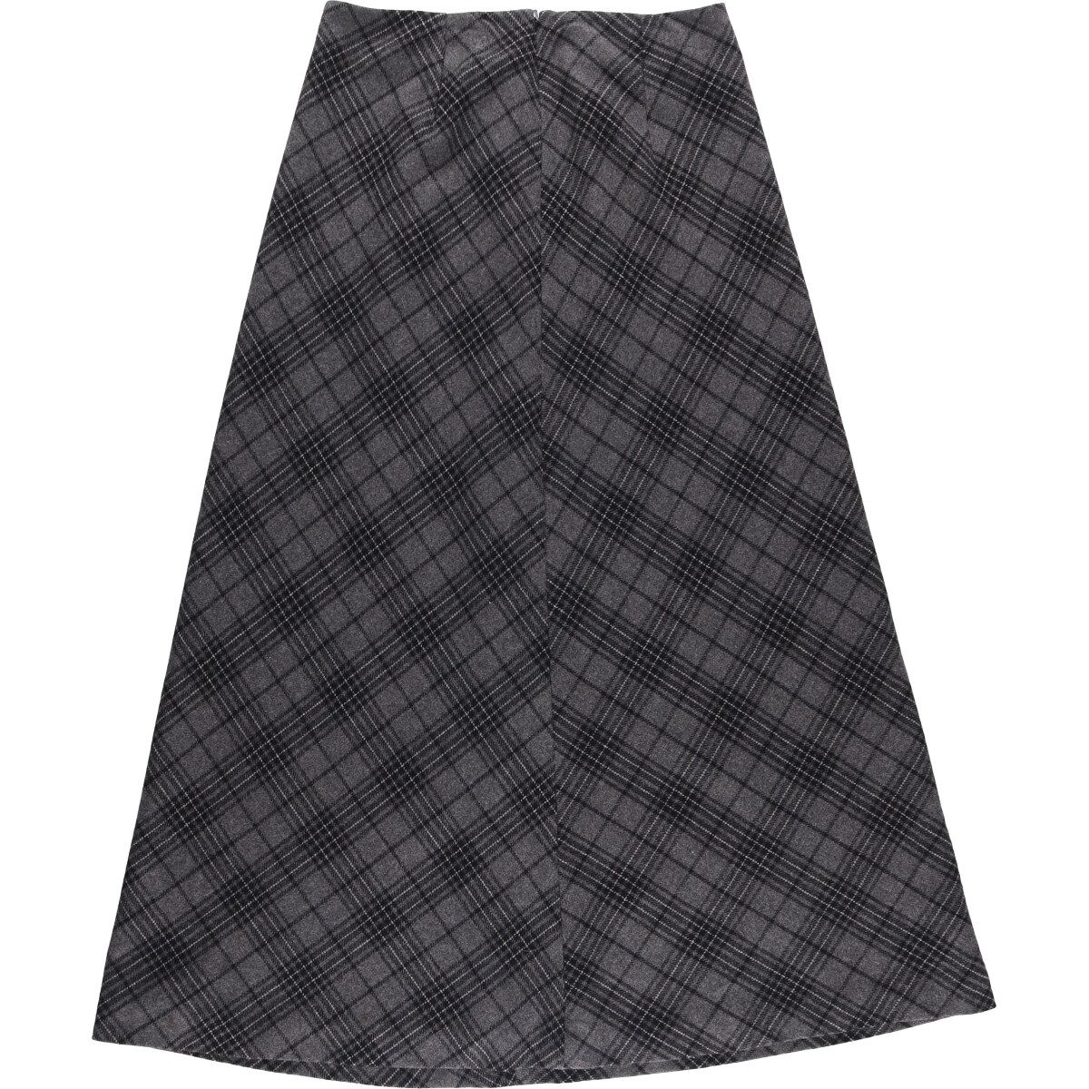 古着 エディーバウアー Eddie Bauer チェック柄 ウール ロング Aラインスカート レディースL相当 eaa594406