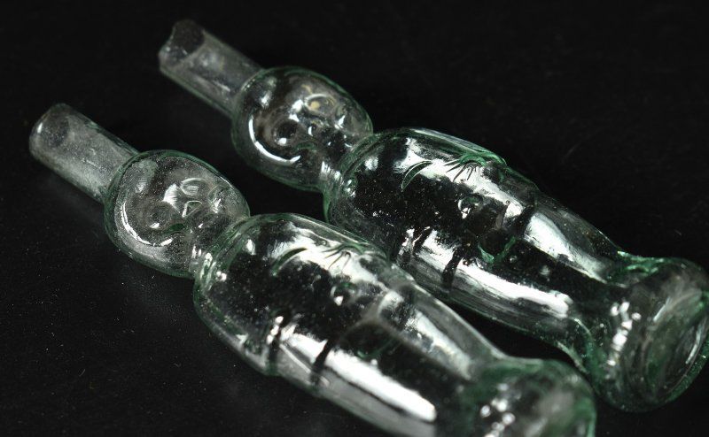 希少/キューピーニッキ水瓶/大正/昭和/ガラス瓶 蔵A5249b】レトロガラス キューピー ニッキ水 瓶 2本 - メルカリ