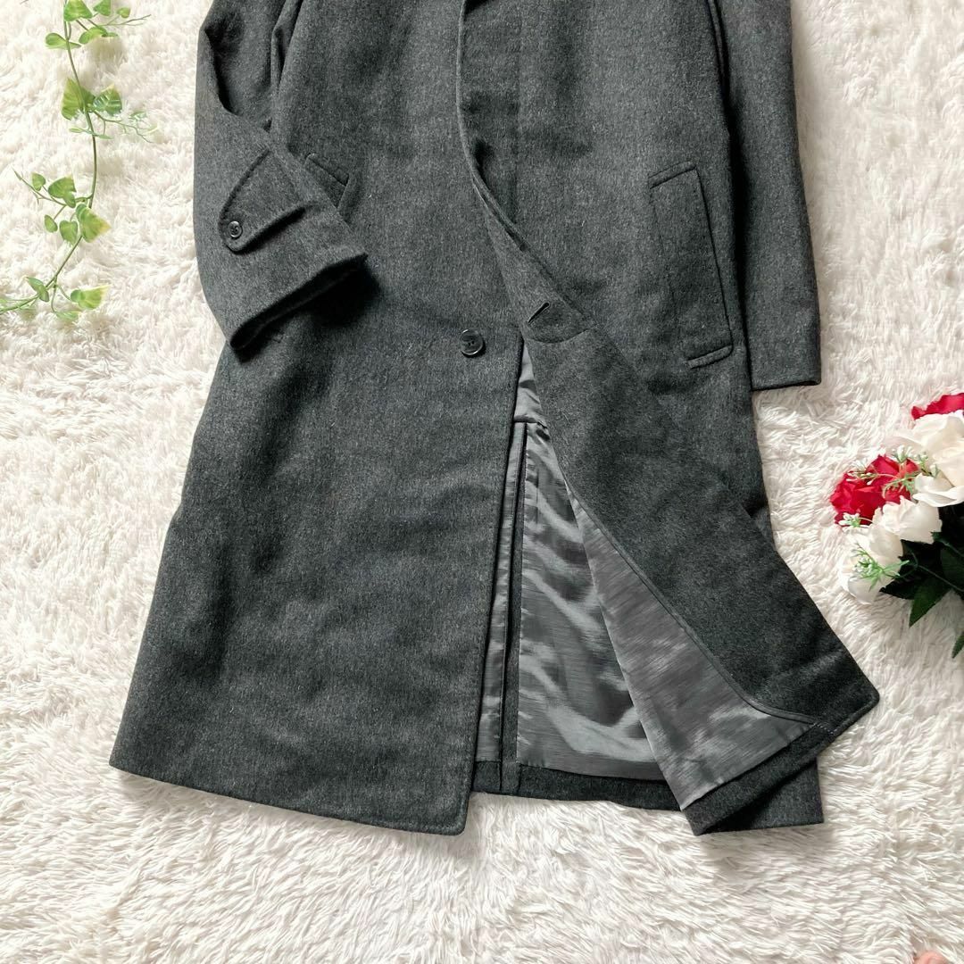 繊維の宝石 カシミヤ100％ ランセル LANCEL 比翼仕立て ステンカラー