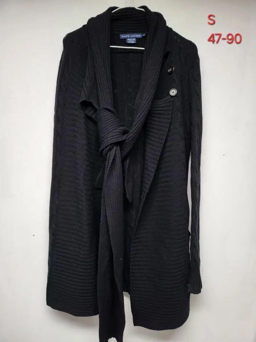 ポロ S ケーブル ニット カーディガン 実寸47-90