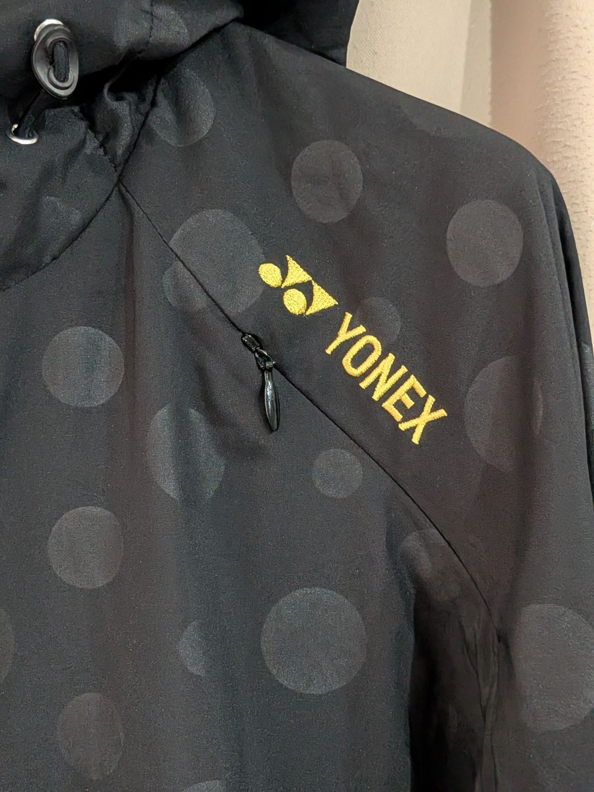  YONEX ヨネックス ライン ドット柄 ウォームアップジャケット 七分丈パンツ 上下 セットアップ L 黒 ウォームアップウェア ウェア