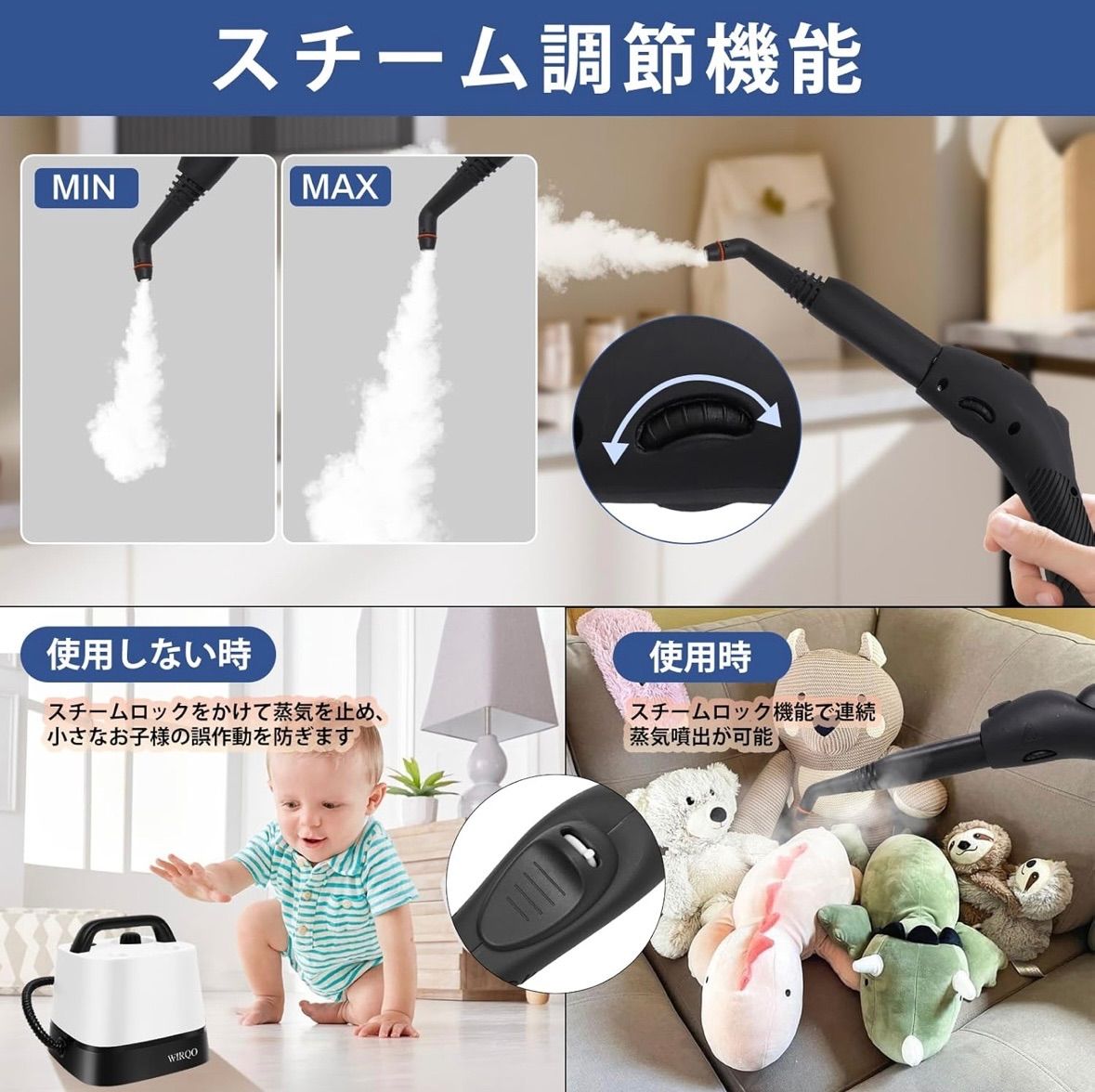 【スチームクリーナー】高温スチーム洗浄機 1.5Lタンク アタッチメント24個 スチームクリーナー】高温スチーム洗浄機 1.5Lタンク アタッチメント24