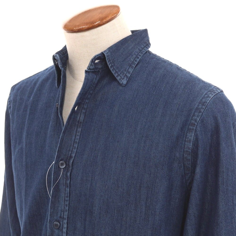 【中古】【未使用】バナナリパブリック Banana Republic コットン カジュアルシャツ ネイビー【サイズM】【メンズ】