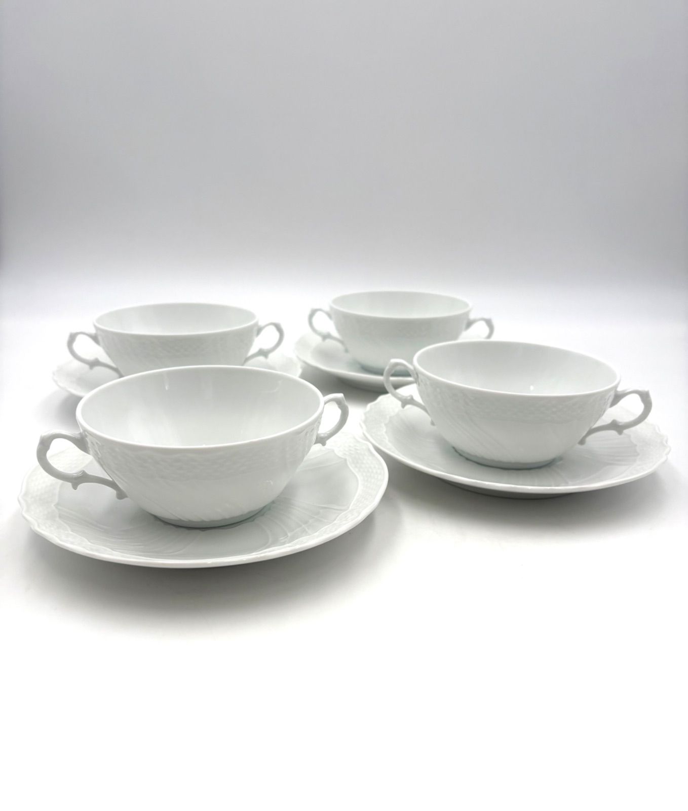 Richard Ginori リチャードジノリ ベッキオホワイト スープカップ＆ソーサー 4客セット