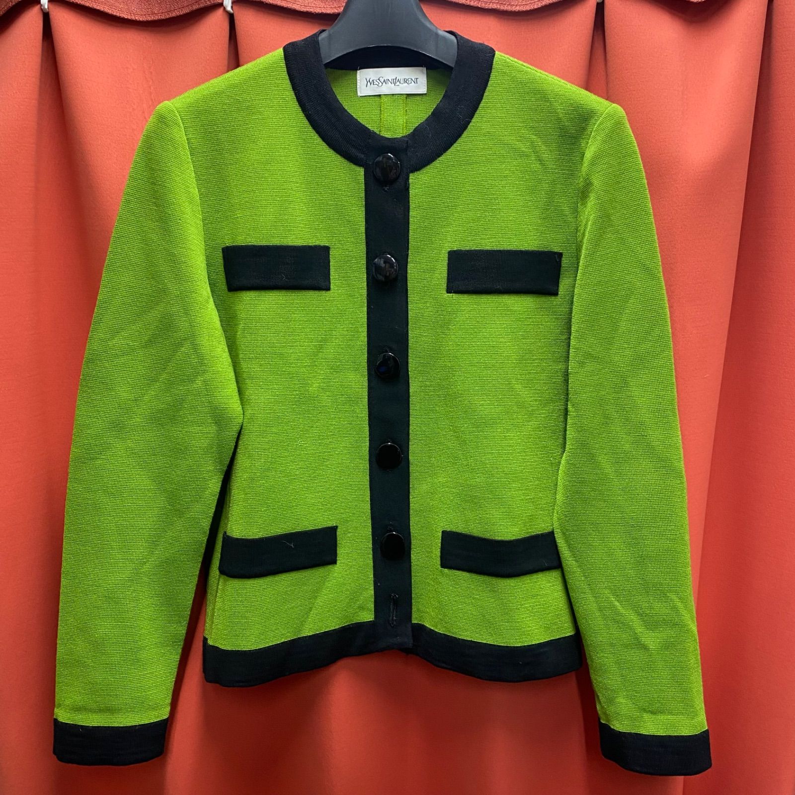 YSL Yves Saint Laurent イヴ サンローラン ジャケット アウター ニット カーディガン ボタン 日本製 Mサイズ