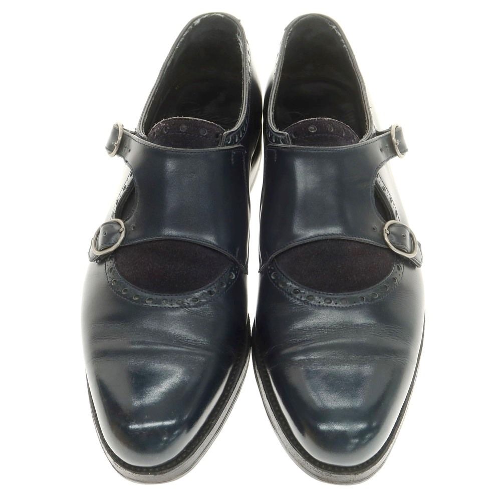 デュカル Ducal コンビ ダブルモンク ドレスシューズ ネイビー サイズ40 メンズ