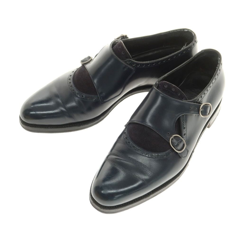 デュカル Ducal コンビ ダブルモンク ドレスシューズ ネイビー サイズ40 メンズ