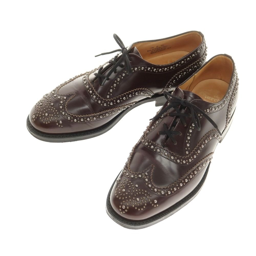 チャーチ CHURCH S BURWOOD バインダーカーフ スタッズ ドレスシューズ ダークブラウン サイズ75F メンズ