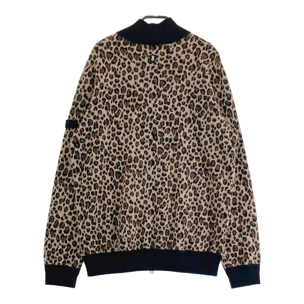 サイズ 6 PEARLY GATES パーリーゲイツ カシミヤ混 ニット ジップジャケット レオパード柄 ブラウン系 240101543899 ゴルフウェア メンズ ストスト