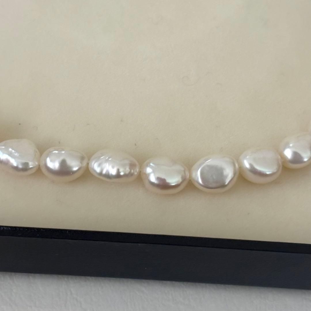 465【タサキ】シルバー バロックパール ネックレス 鑑別書付き - メルカリ