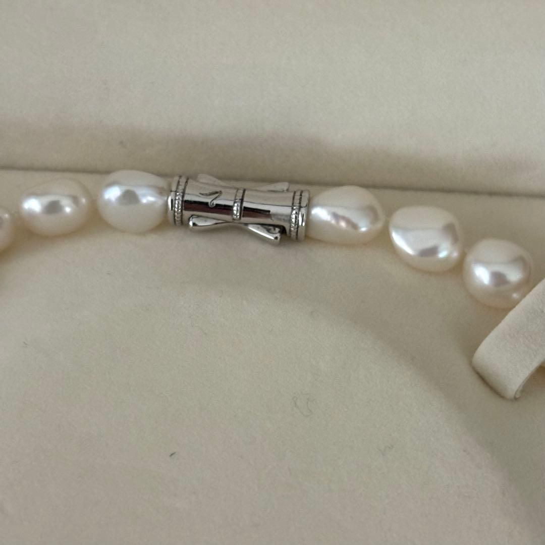 465【タサキ】シルバー バロックパール ネックレス 鑑別書付き - メルカリ