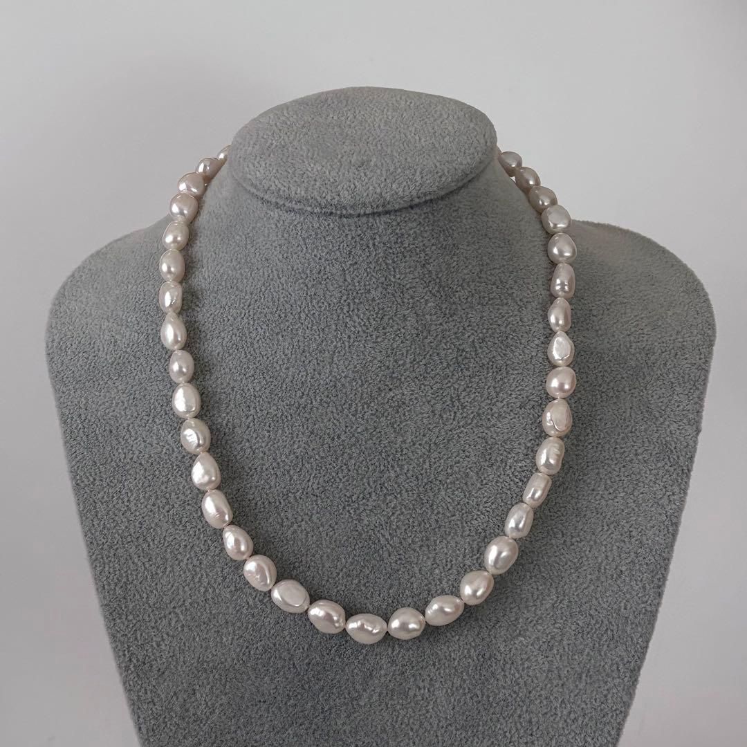 465【タサキ】シルバー バロックパール ネックレス 鑑別書付き - メルカリ