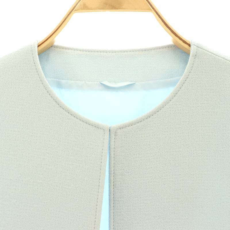 アナイ ANAYI ノーカラージャケット 34 水色 ライトブルー /SS □OS