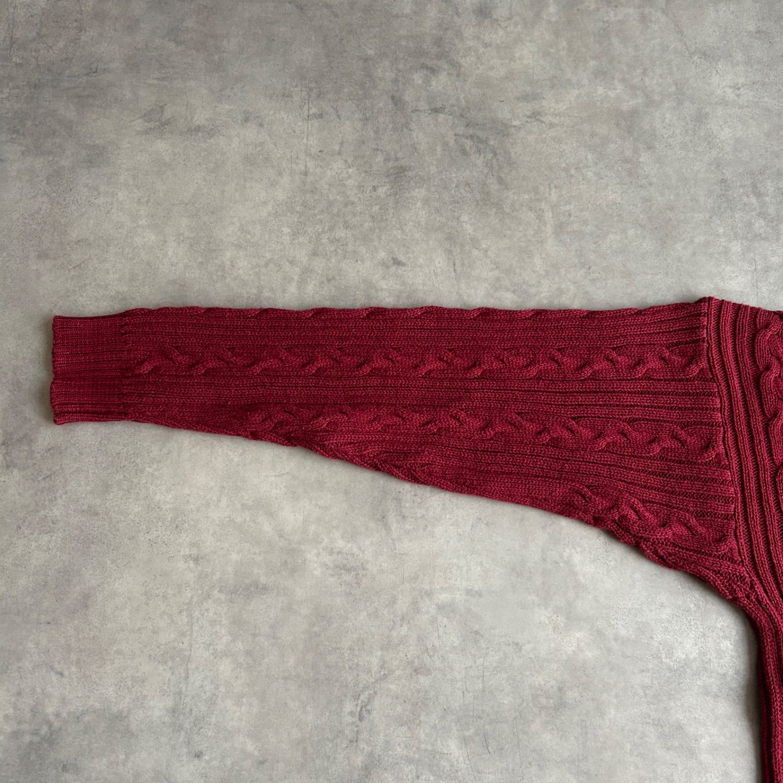 80s〜90s/Eddie Bauer/エディーバウアー/コットンニット/ケーブル編み