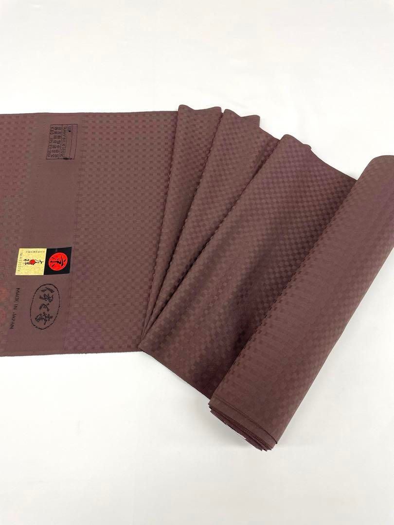 色無地 紋意匠 八掛付 源氏鼠色 正絹 反物 色無地 付下げ柄 紋意匠