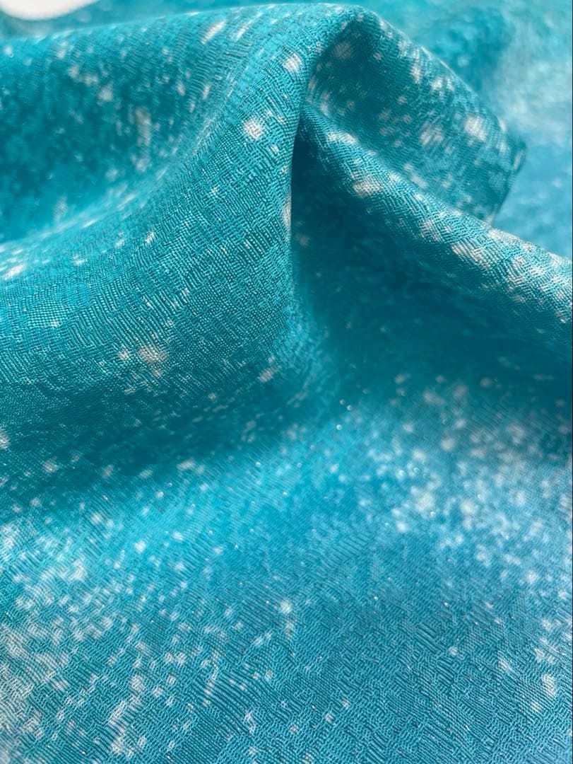 特選 吉野一廉×モネ 睡蓮 銀通し 小紋 反物 正絹 着尺 落款入 作家物