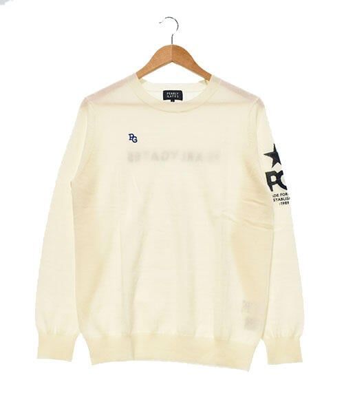 パーリーゲイツ メンズ Lサイズ ニット 春秋 ホワイト系｜古着ゴルフウェア