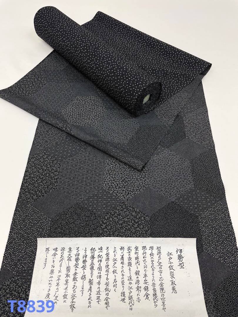 両面染小紋 裂取×桜あられ 伊勢型 共八掛 正絹 反物 両面染小紋 伊勢型 江戸小紋 共八掛 正絹 反物