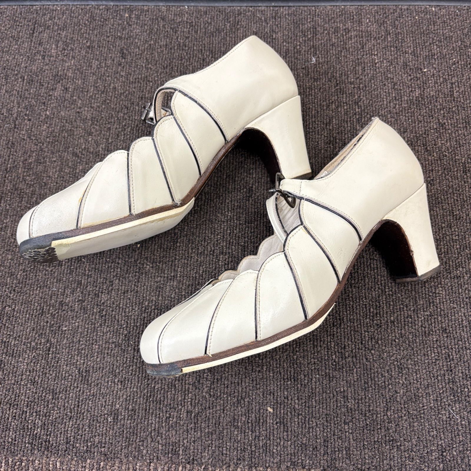 ベゴーニャセルベラ フラメンコシューズ 36 1 2 ホワイト ヒール6㎝ パンプス LLC-HASEGAWATOSO_COM