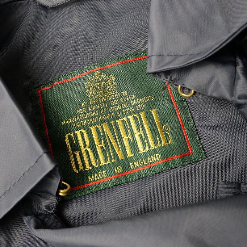 グレンフェル GRENFELL ナイロン トレンチコート 34/□ネイビー 英国製