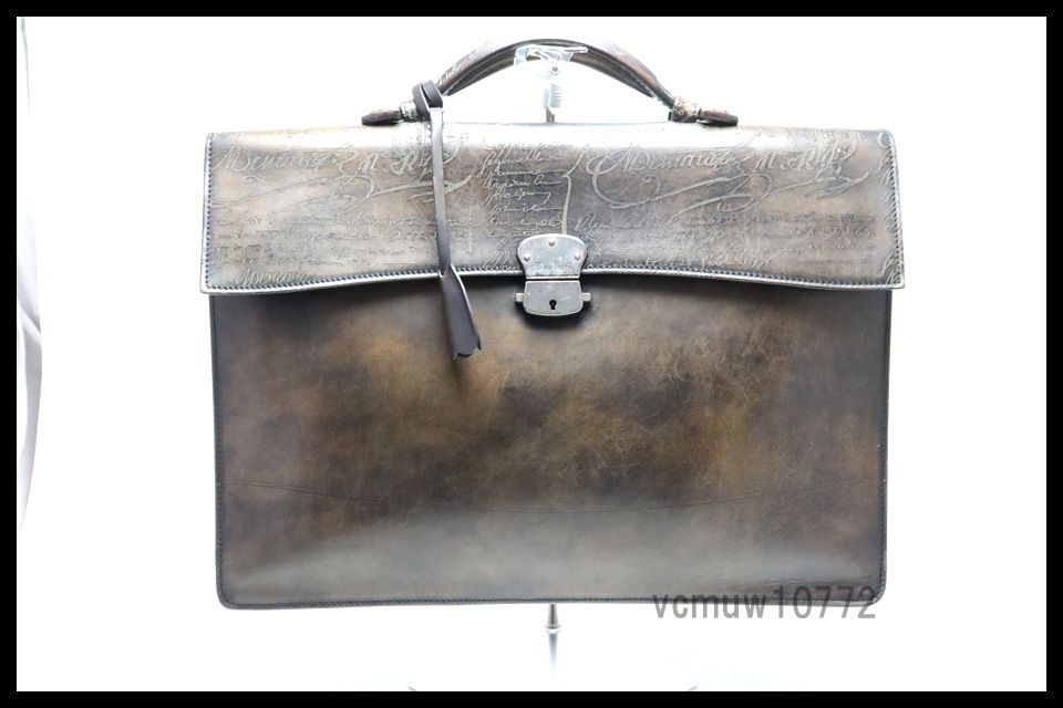 美 Berluti エミーオ カリグラフィ レザー ビジネスバッグ ブリーフケース ベルルッティ 1016kl975-6K