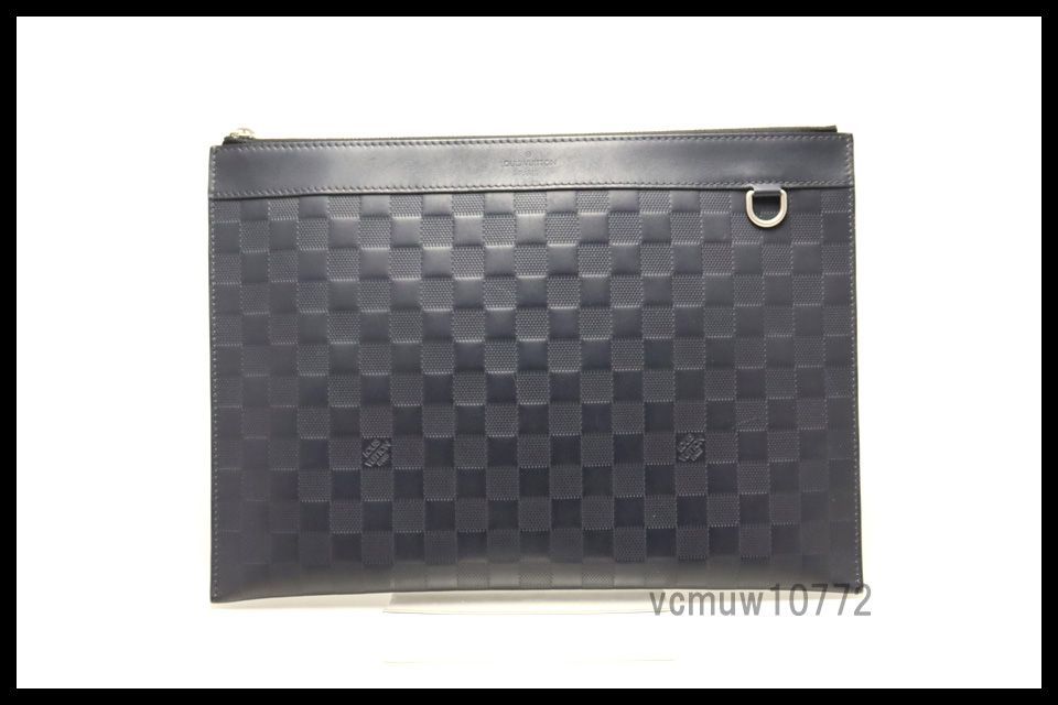 近年モデル 美 ルイヴィトン ダミエアンフィニ ポシェットディスカバリー レザー クラッチバッグ セカンドバッグ 1016uv28754