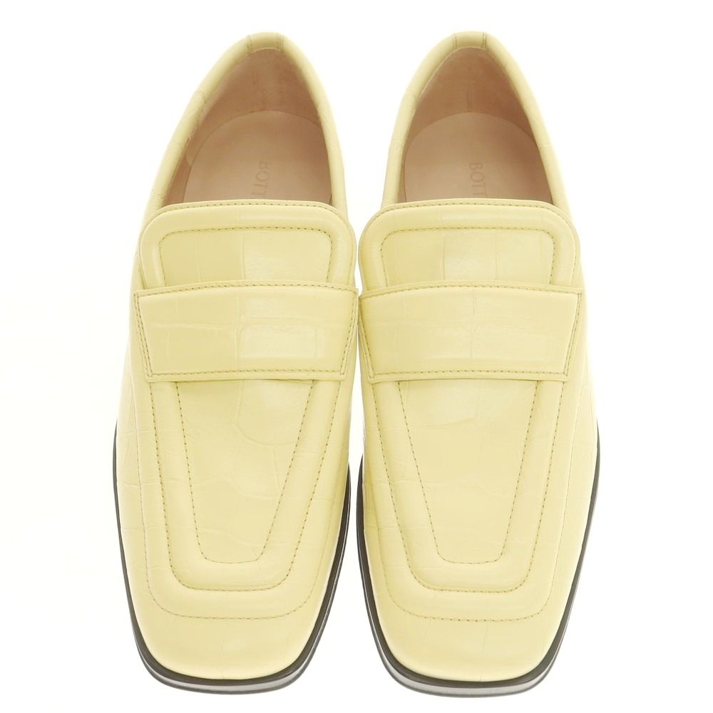 ボッテガヴェネタ 型押しレザー ローファー イエロー サイズ40 メンズ