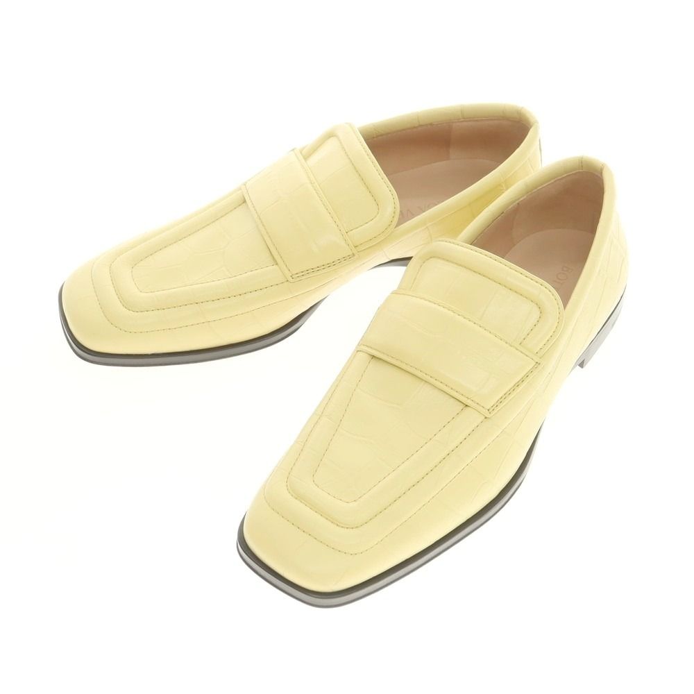 ボッテガヴェネタ 型押しレザー ローファー イエロー サイズ40 メンズ